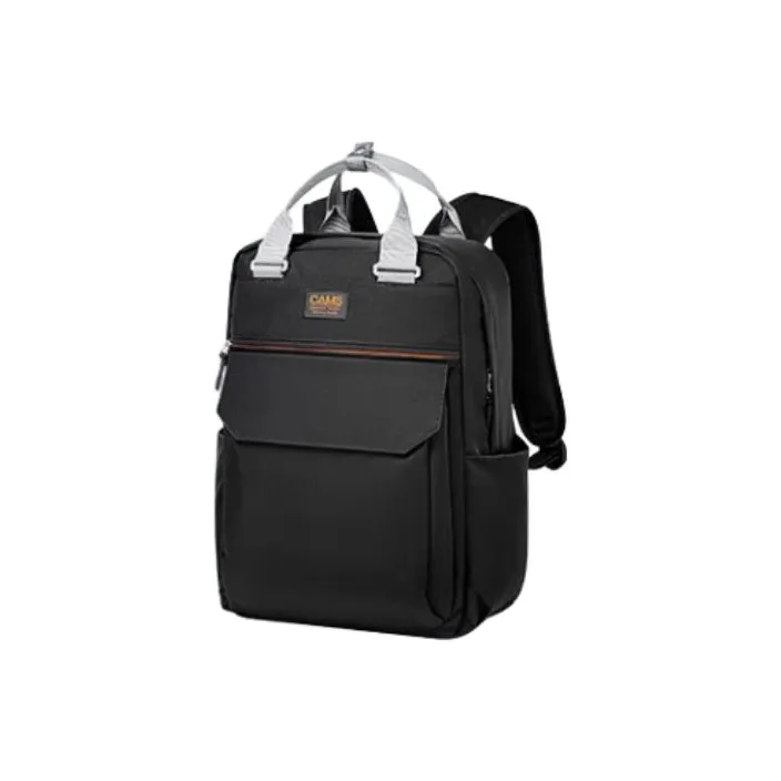 CAMS Nylon Backpack Unisex Obsidian Black-0