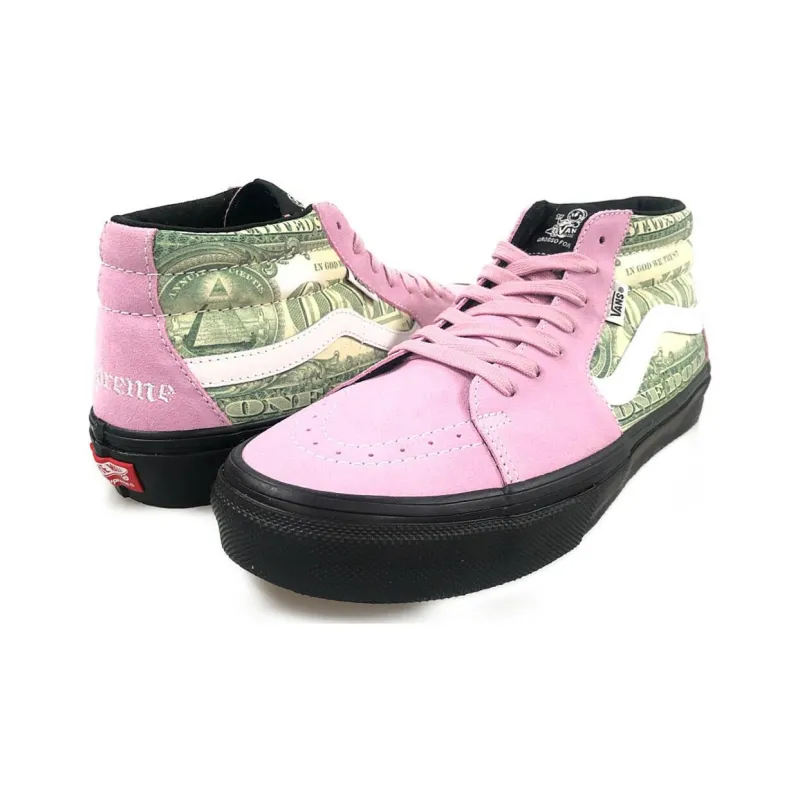 Vans Supreme X Skate Grosso Mid 'Dollar Bill Pink'-1