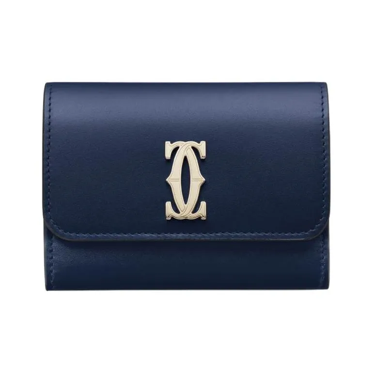 CARTIER C De Cartier Collection Calfskin Wallet Mini Women's Midnight Blue-0