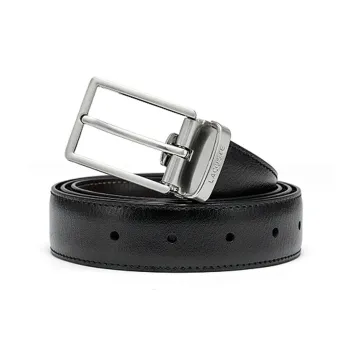 LACOSTE Letter Logo, Pin Buckle Leather Belts Men's Black