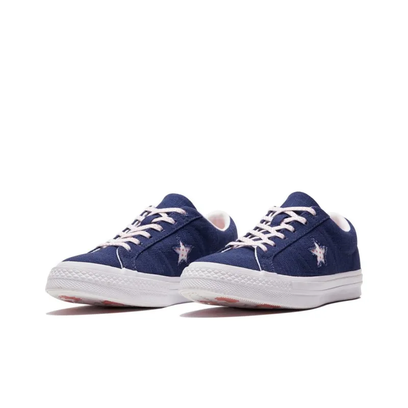 Converse One Star Ox Canvas Shoe Blue/White-2