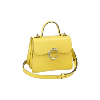 CARTIER PANTHÈRE Calfskin Shoulder Bag Crossbody Bag Handbag Mini Women's Yellow