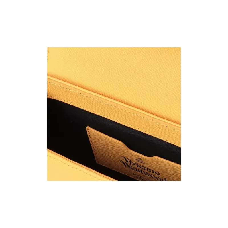 Vivienne Westwood Leather Shoulder Bag, Crossbody Bag Women's Yellow-2