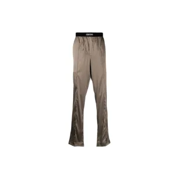 TOM FORD Logo waist Silk Pajama Bottoms