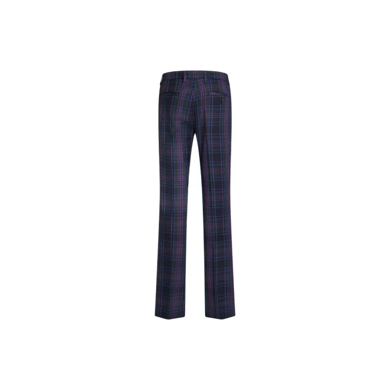 ETRO Maxi Check Trousers Casual Pants Men's Purple-1