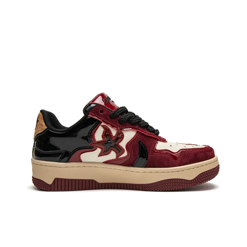 Youthloser Low Top Skateboard Shoes Unisex Burgundy-1