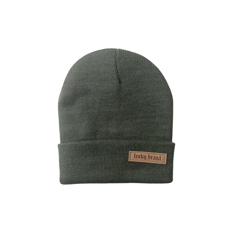 LUCKY BRAND Acrylic Vintage Leather Label Texture Beanies Unisex-2