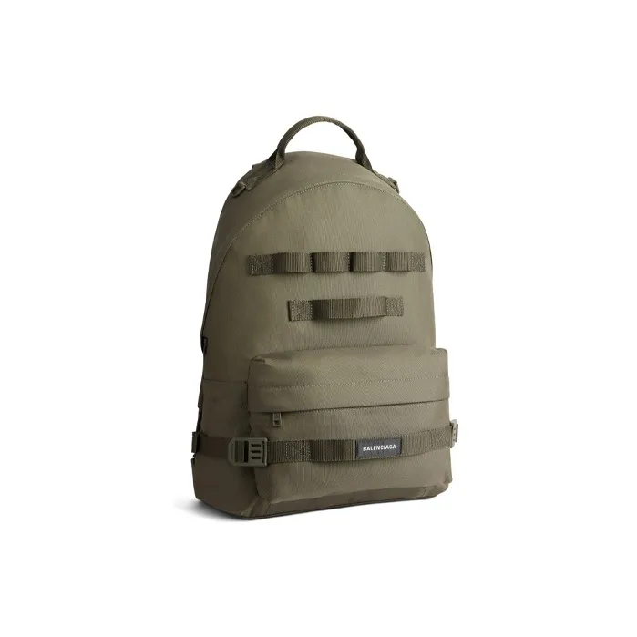 Balenciaga Army Recycled Nylon Backpack Medium Size Men's Dark Green-1