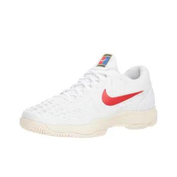 Nike Zoom Cage 3 Cushioning Low Top Tennis Shoes Men's White Red