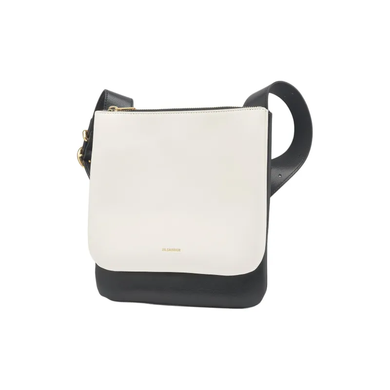 JIL SANDER Leather Crossbody Bag, Shoulder Bag Women's Black & White-1