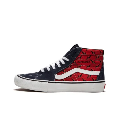 Vans Supreme X Sk8-Hi Pro 'Diamond Plate Navy Red'