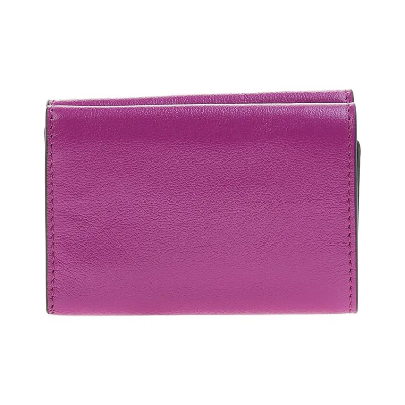 MARNI Cow Leather Wallet Unisex Fuchsia & Green-2