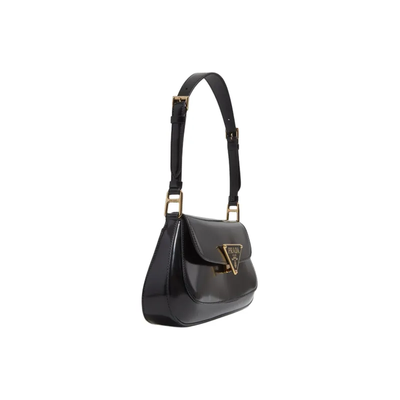 PRADA Leather Portable Crossbody Bag, Shoulder Bag Regular Women's Black-1