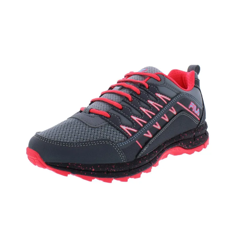 FILA Abrasion Resistant Breathable Low Top Casual Running Shoes Women's Black Red-2
