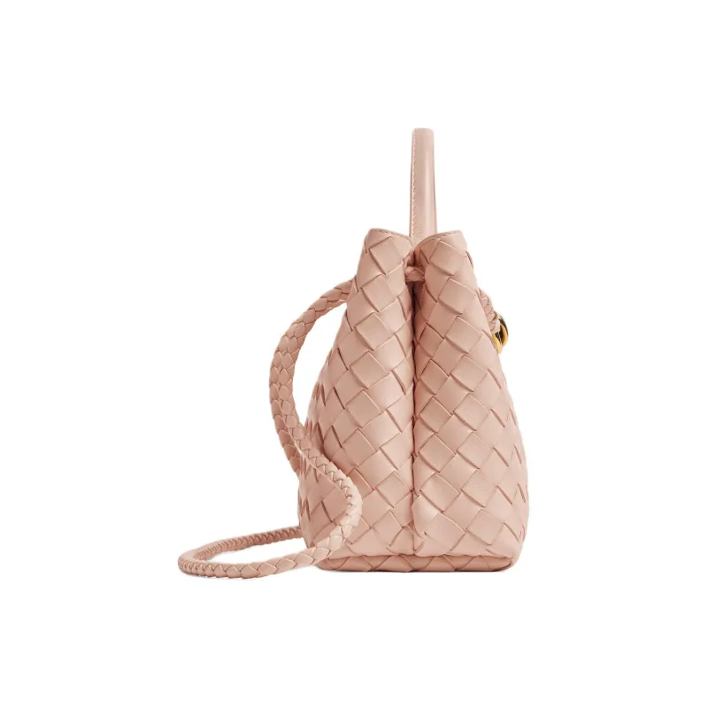 Bottega Veneta Andiamo Series Sheepskin Shoulder Bag, Crossbody Bag, Handbag Trumpets Women's Lotus Blossom Pink-1