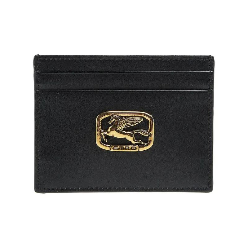 ETRO Cow Leather Card Holder Unisex Black-0