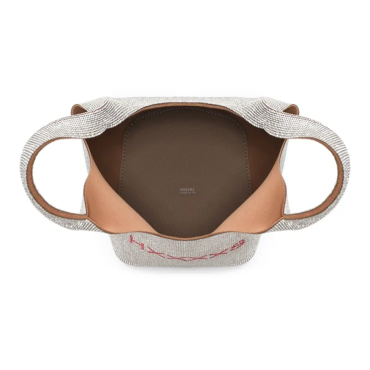 HXXXXS Cow Leather Bucket Bag Handbag Tubas Women's Dove Gray/Black-4