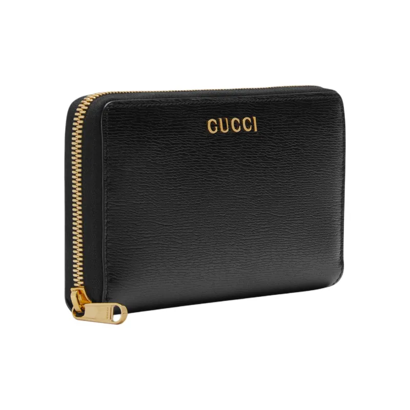 GUCCI Leather Wallet Women's Black-1