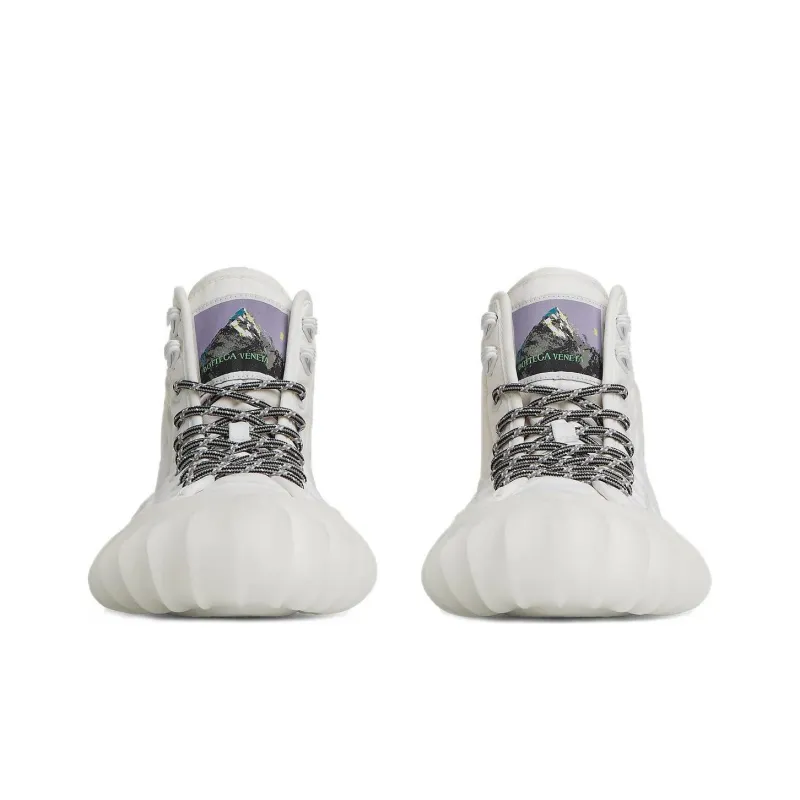 Bottega Veneta Denver High Top Casual Shoes Men's White-2