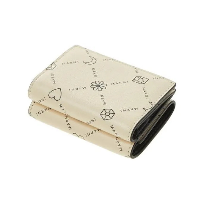 MARNI Cow Leather Wallet Women's Light Ivory-3