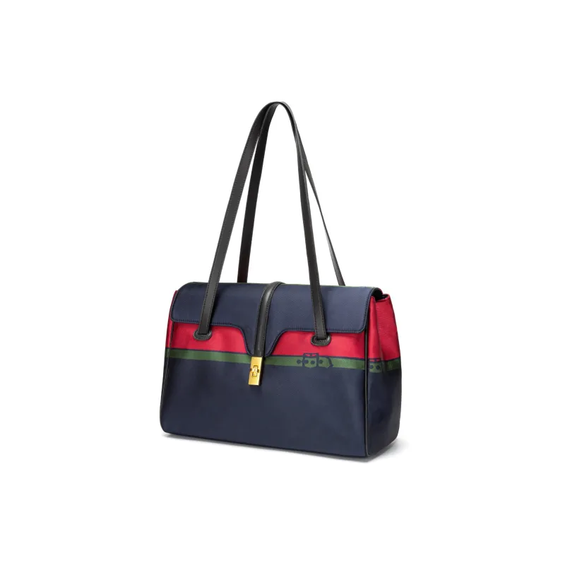 ROBERTA DI CAMERINO Fabric Shoulder Bag Large Bag Women's Red Green Blue Tricolor-1