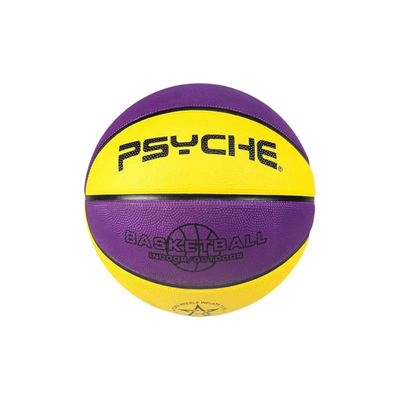 PSYCHE Rubber Basketball Yellow Purple Size 3 Training Kids'-0