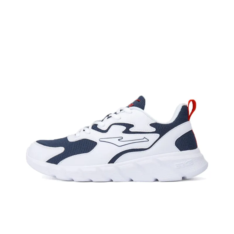 Erke Cushioned Slip Resistant Breathable Low Top Running Shoes Men's Blue White-0