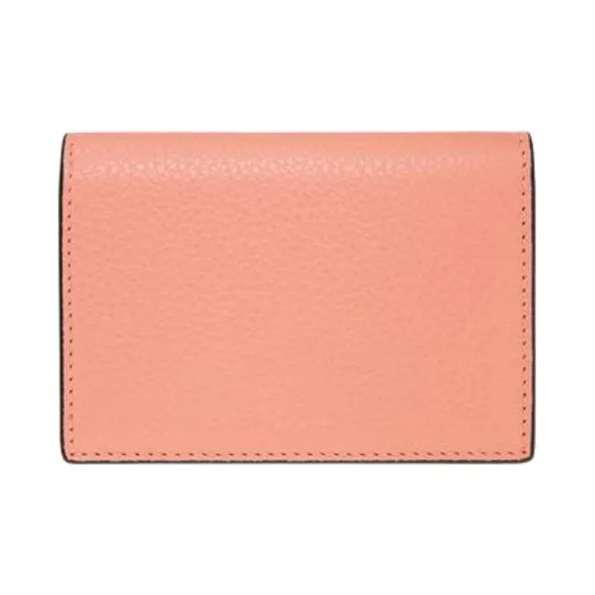 FERRAGAMO Calfskin Leather Wallet Women's Coral Pink-2
