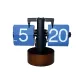 Walnut Wood Base with All Black Blue Leaf