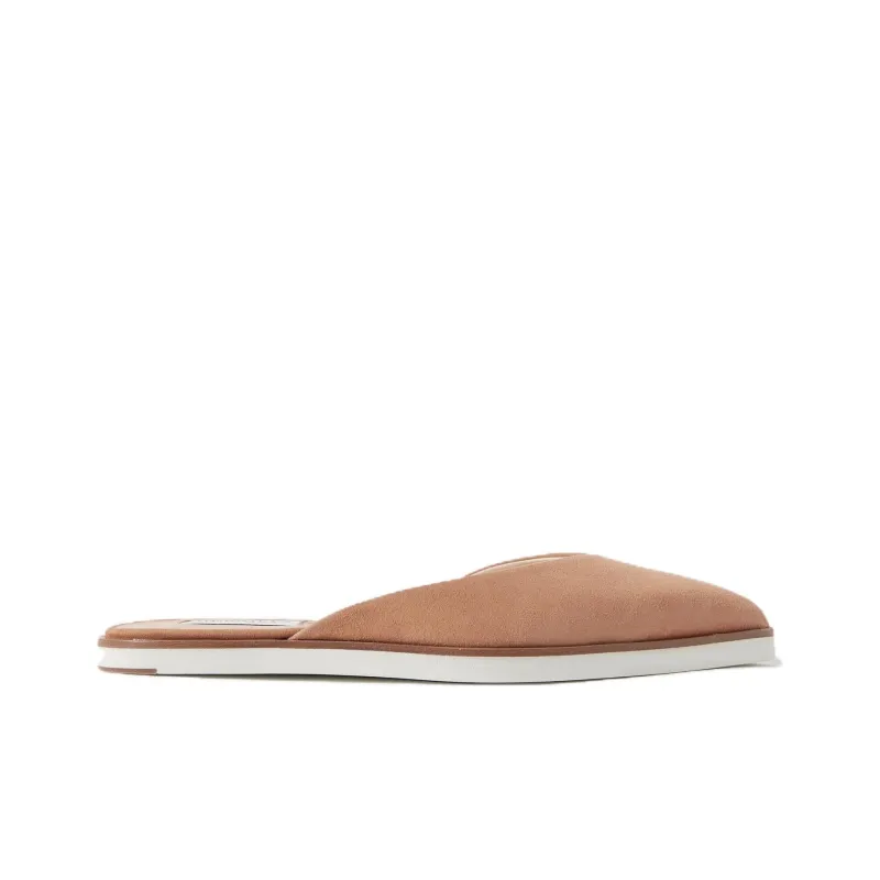 GABRIELA HEARST Bernini Wrap-toe Slippers Women's Brown White-1