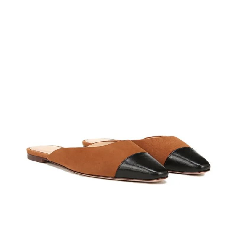 VERONICA BEARD Wrap-toe Slippers Women's Black Brown-2