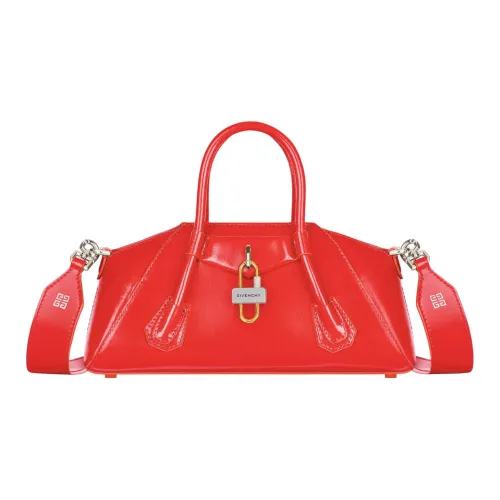 GIVENCHY Antigona Silk Blended With Lambskin Shoulder Bag Crossbody Bag Handbag Mini Women's Red