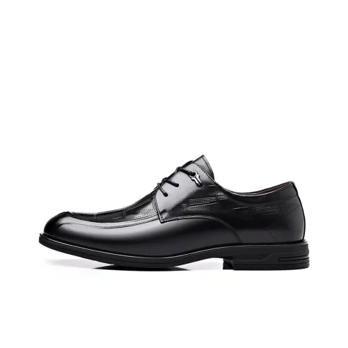 GZZ Dress Shoes Men Low Top Black