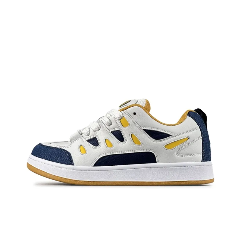 LuzaoT SUPER DRAG Puffy Shoes Slip-Resistant Low-Top Skateboard Shoes Unisex White Blue Yellow-0