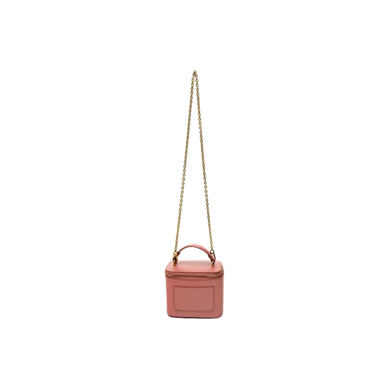 ZARA Polyurethane Box Bag Shoulder Bag Crossbody Bag Small Size Women's Peach Pink-5