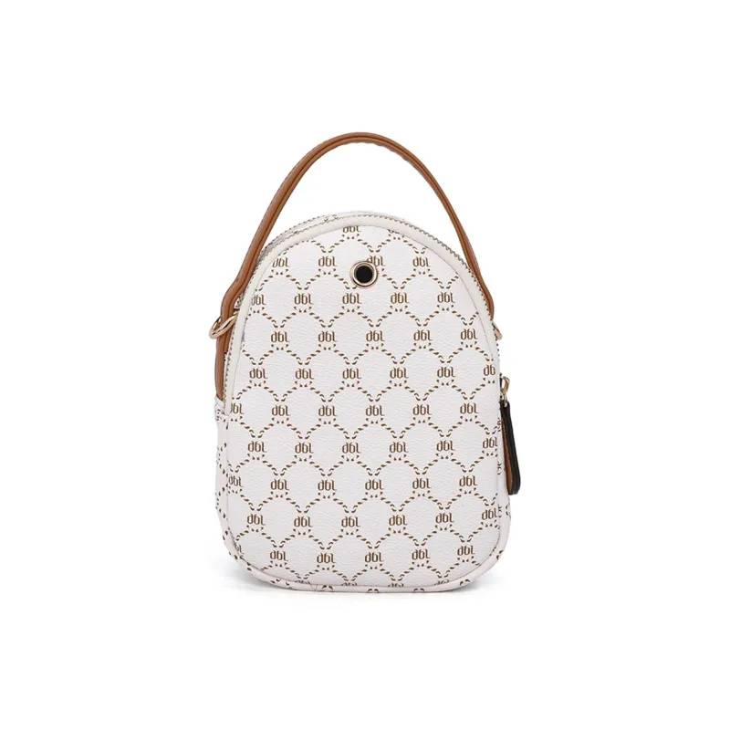 Dubaolu Polyvinyl Chloride PVC With Polyurethane Crossbody Bag Regular Women's Shell Apricot/Shell Khaki-10