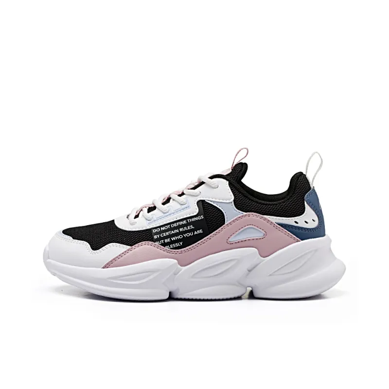 QIAODAN Slip Resistant, Abrasion Resistant, Breathable Low Top Running Shoes Women's Black Jordan White-0