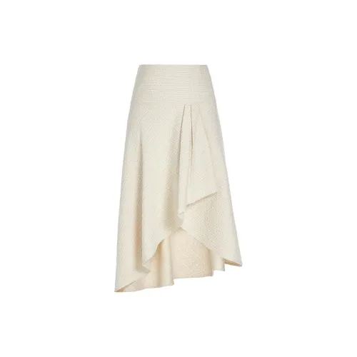 Ochirly Casual Long Skirts Women's Off White