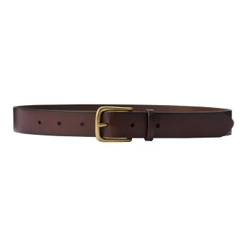 UNIQLO Solid Color Decoration Pin Buckle Cow Leather Leather Belts Women's Brown/Black Width: 3CM