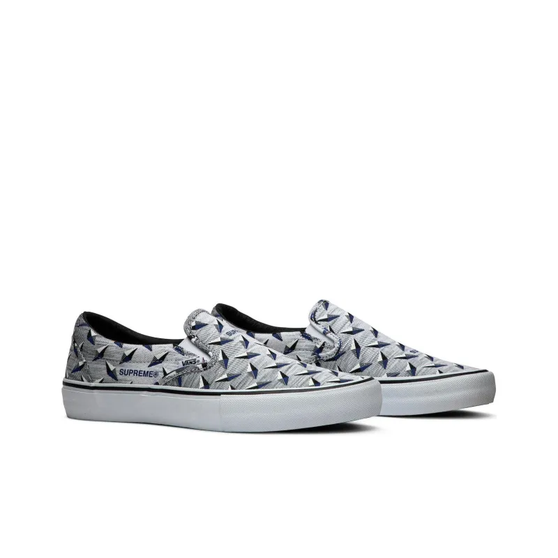 Vans Slip On Supreme Diamond Plate White-2