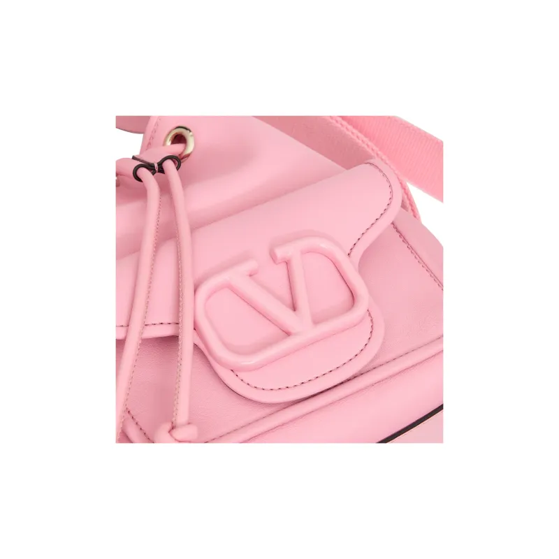 Valentino Calfskin Bucket Bag, Handbag, Shoulder Bag, Crossbody Bag Women's Cream Pink-5