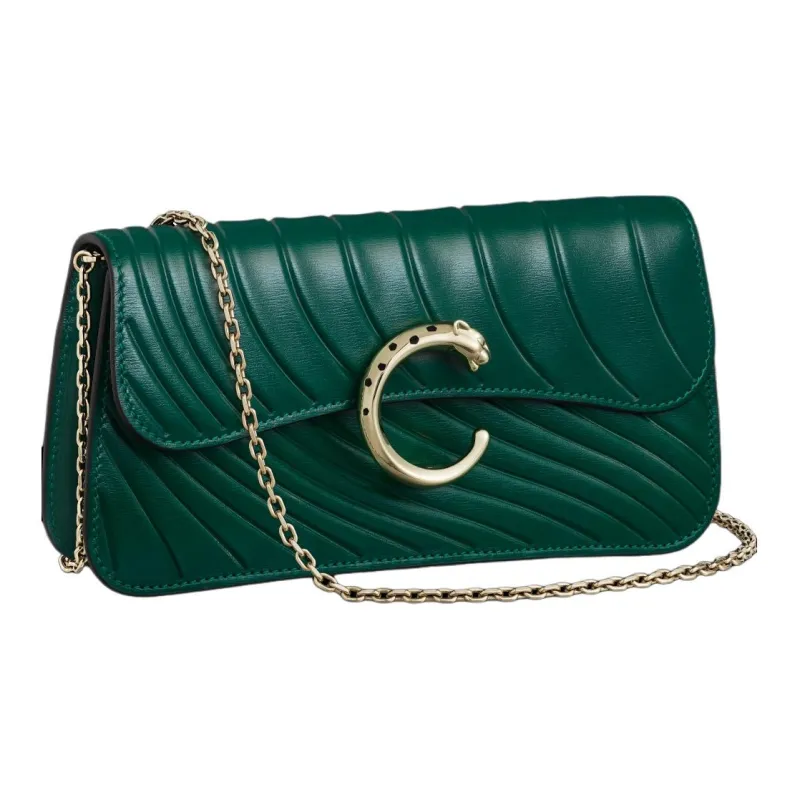 CARTIER Panthère De Cartier Calfskin Handheld Crossbody Bag Shoulder Bag Mini Women's Emerald Green-1