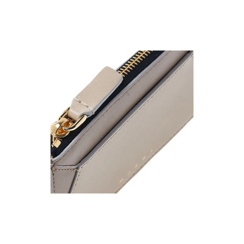 MARNI Calfskin Card Holder, Wallet Women's Gray & Brown-7