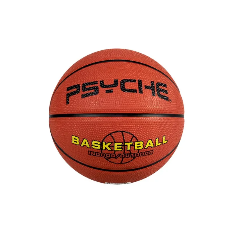 PSYCHE Rubber Basketball Brown Size 5 Ball Training Kids'-0