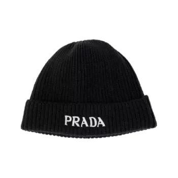 PRADA Wool Cashmere Beanies Men's Black