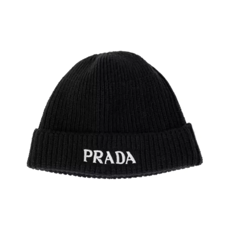 PRADA Wool Cashmere Beanies Men's Black-0