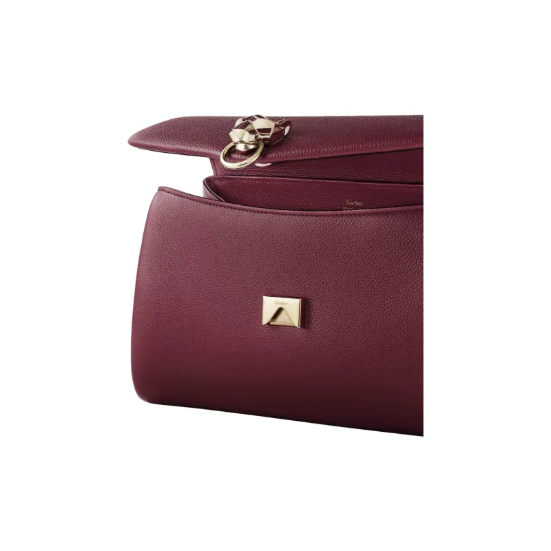 CARTIER PANTHÈRE Calfskin Shoulder Bag, Crossbody Bag Trumpets Women's Burgundy-4