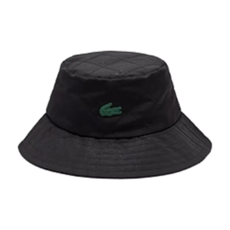 LACOSTE Polyester Silicone Bucket Hats Unisex Black/Pink-0