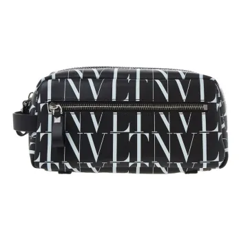 Valentino Cow Leather Clutch Men's Black & White