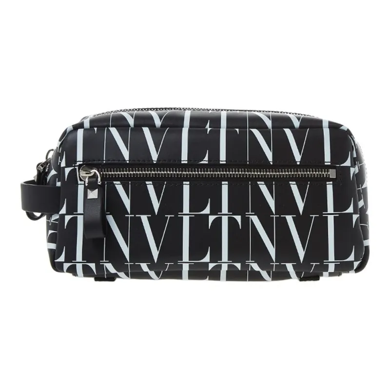 Valentino Cow Leather Clutch Men's Black & White-0
